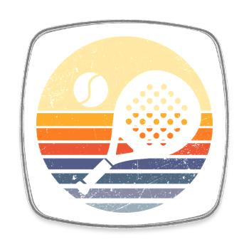 Padel Retro – Vintage Sport Look - Magnet carré - blanc - Devant