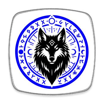Runenring der Nacht - Viereckiger Kühlschrankmagnet - Weiß - Vorne