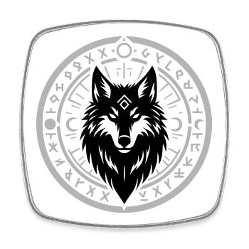 Runenstern Kreis Emblem - Viereckiger Kühlschrankmagnet - Weiß - Vorne