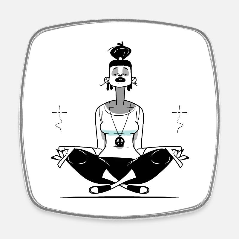 Meditate - Square fridge magnet - white