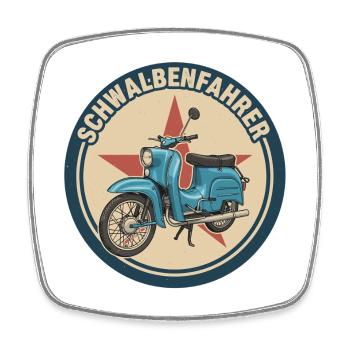 Schwalbe Simson Moped DDR Suhl KR51 Geschenk - Viereckiger Kühlschrankmagnet - Weiß - Vorne
