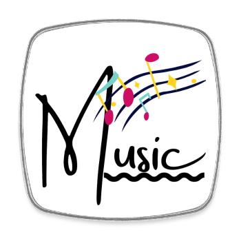 Kolorierte Musiknoten - Viereckiger Kühlschrankmagnet - Weiß - Vorne