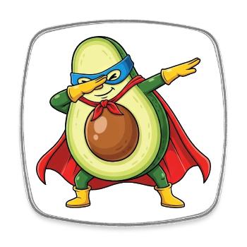 Avocado Held Vegetables Strong Vegan Role Model - Square fridge magnet - white - Front
