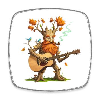 Fantasy Tree Guitar Player T-Shirt - Magnet carré - blanc - Devant