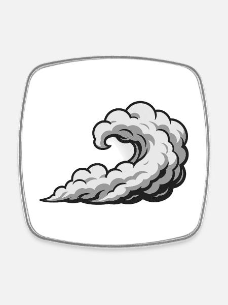 Swirl Cyclone Cloud Graphic - Square fridge magnet - white