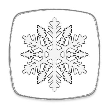 Schneeflocken-Silhouette - Viereckiger Kühlschrankmagnet - Weiß - Vorne