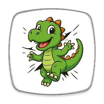 Süßer Comic Dino –  Kinder & Dinosaurier Fans - Viereckiger Kühlschrankmagnet - Weiß - Vorne