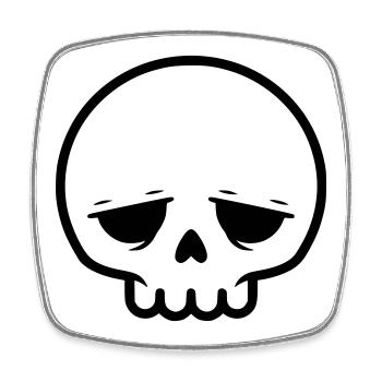 Trauriger Totenkopf | Emo & Goth Design - Viereckiger Kühlschrankmagnet - Weiß - Vorne