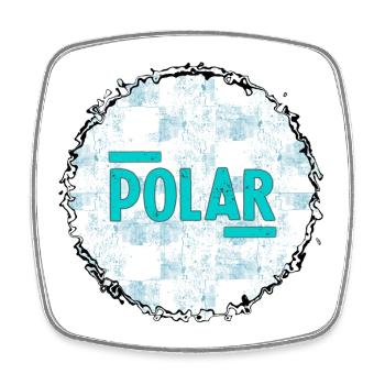 Polar Block Pattern - Square fridge magnet - white - Front