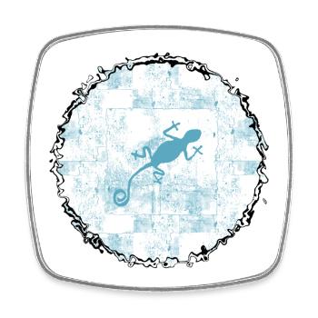 Gecko dans le cercle de glace - Magnet carré - blanc - Devant