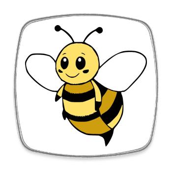 Cute Bee T-Shirt Funny Design Beekeeper - Square fridge magnet - white - Front