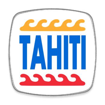 Tahiti - French Polynesia - Polynesien - Strand - Viereckiger Kühlschrankmagnet - Weiß - Vorne