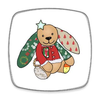 Weihnachtshase - Viereckiger Kühlschrankmagnet - Weiß - Vorne
