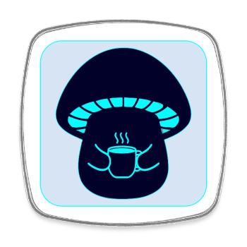 CUEILLETTE DE CHAMPIGNONS - THÉ - Magnet carré - blanc - Devant