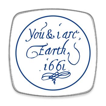 You & I are Earth 1661 - Square fridge magnet - white - Front