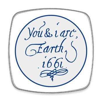 Du und ich sind Erde 1661 - Viereckiger Kühlschrankmagnet - Weiß - Vorne