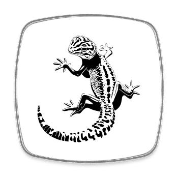 Gecko léopard - Magnet carré - blanc - Devant