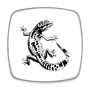 Gecko léopard - Magnet carré - blanc - Devant