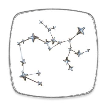 Kettenstern Konstellation - Viereckiger Kühlschrankmagnet - Weiß - Vorne