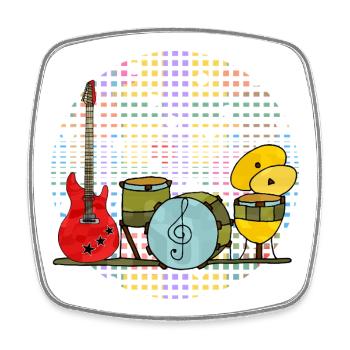 Musikinstrumente - Viereckiger Kühlschrankmagnet - Weiß - Vorne