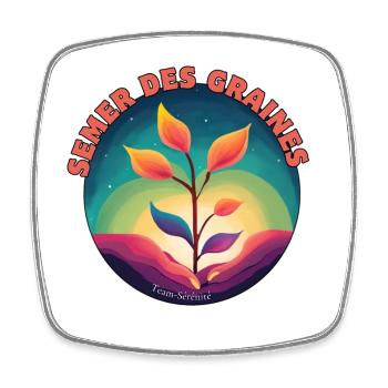 Sowing seeds - Square fridge magnet - white - Front