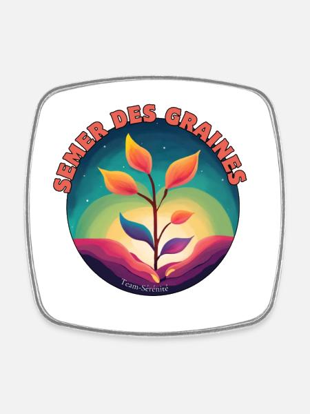 Sowing seeds - Square fridge magnet - white