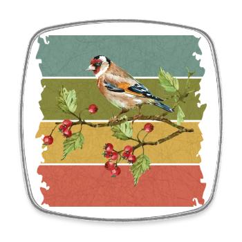 Oiseau coloré - Magnet carré - blanc - Devant