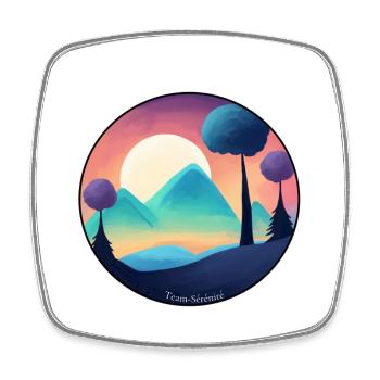 Sérénité des Montagnes Pastel - Magnet carré - blanc - Devant