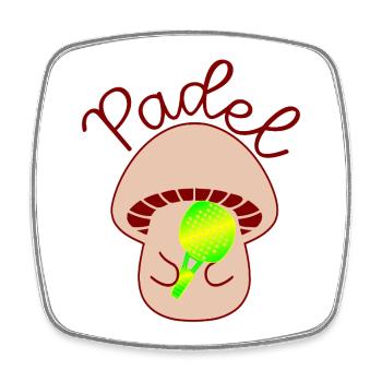 Padel Tennis Pilze - Viereckiger Kühlschrankmagnet - Weiß - Vorne
