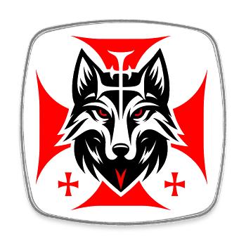 Demon Silhouette - Square fridge magnet - white - Front