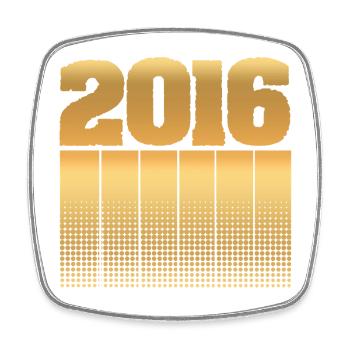 Birthday 2016 - Square fridge magnet - white - Front