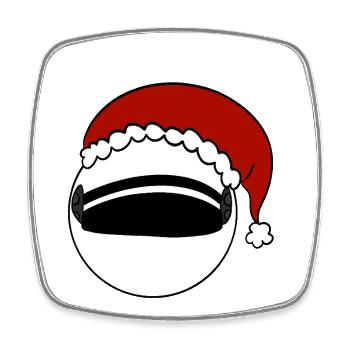 Weihnachtsmann   Helm  - Viereckiger Kühlschrankmagnet - Weiß - Vorne