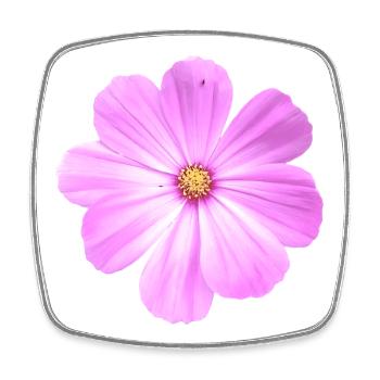 Blume - Viereckiger Kühlschrankmagnet - Weiß - Vorne