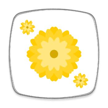 Sunny Daisy Burst - Square fridge magnet - white - Front