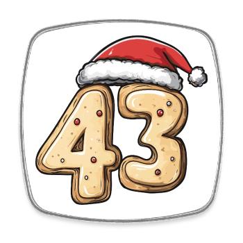 43 Number Cookie Christmas - Square fridge magnet - white - Front