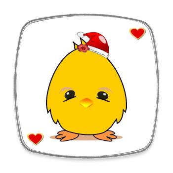 Noël poussin Noël Coeur de Noël - Magnet carré - blanc - Devant