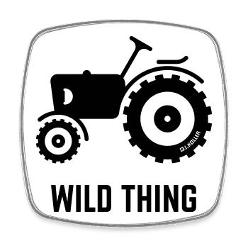 Wild Thing (Trecker / Traktor / Landwirt / Black) - Viereckiger Kühlschrankmagnet - Weiß - Vorne
