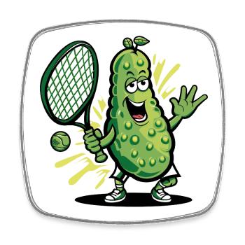 Pickleball - Viereckiger Kühlschrankmagnet - Weiß - Vorne