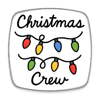 Christmas Crew - Viereckiger Kühlschrankmagnet - Weiß - Vorne
