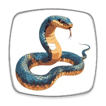 Serpent4 - Magnet carré - blanc - Devant
