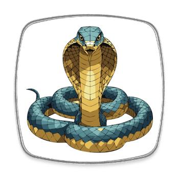 Serpent3 - Magnet carré - blanc - Devant