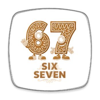 Funny 6 7 Christmas Meme Santa Saying Shirt - Square fridge magnet - white - Front