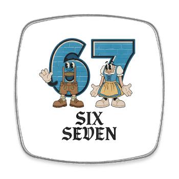 6 7 Sechs Sieben Meme - Viereckiger Kühlschrankmagnet - Weiß - Vorne