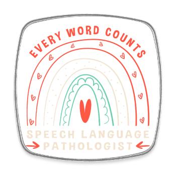 Speech Therapist Speech Pathologist SLP - Square fridge magnet - white - Front