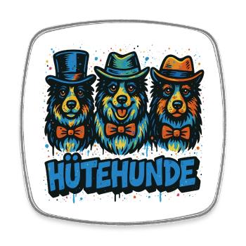 Herding Dogs Trio of Three - Square fridge magnet - white - Front
