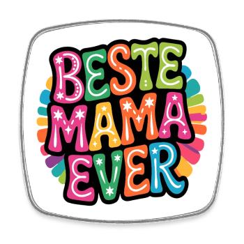 Beste Mama Ever bunt - Viereckiger Kühlschrankmagnet - Weiß - Vorne