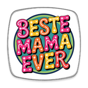 Meilleure typographie rétro de maman de tous les temps - Magnet carré - blanc - Devant