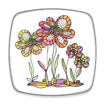 Fleur - Magnet carré - blanc - Devant