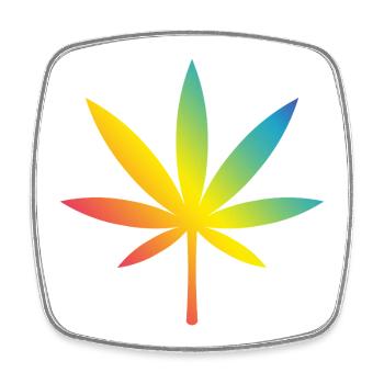 Cannabis / Marijuana / Hemp (Rainbow / History) - Square fridge magnet - white - Front