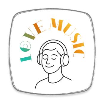 Music is life - Square fridge magnet - white - Front